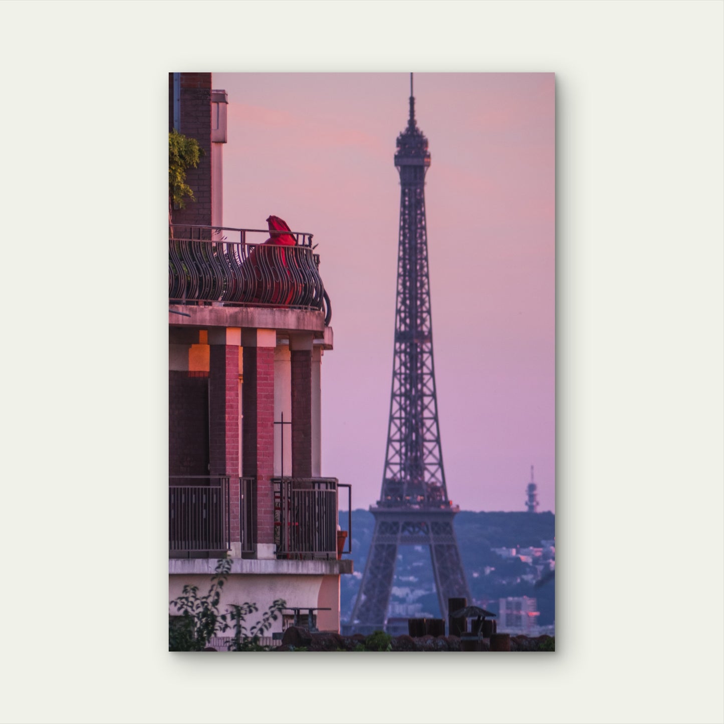 Eiffel Tower Paris France Sunset 60x90cm Metal Print Ready to Hang