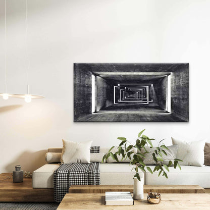 Depicting a Concrete Tunnel Wall Art Canvas Office Home Room Framed 120x60cm