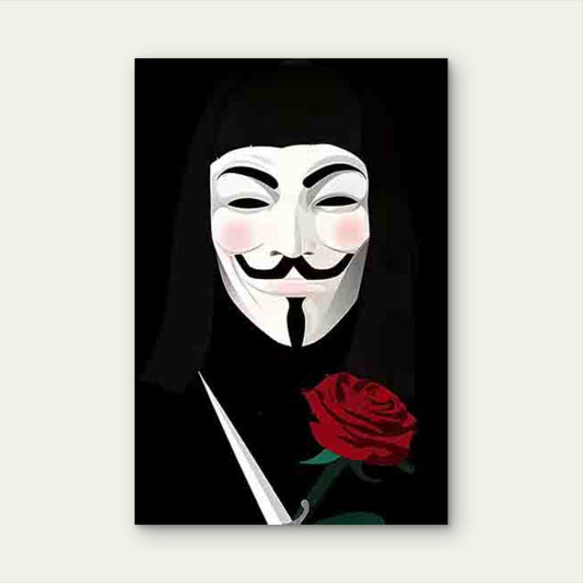 Vendetta Iconic Character 60x90cm Metal Print Ready to Hang - Bella Home Decor