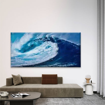 Ocean Wave & Sea Surf Wall Art Canvas Office Home Room Framed 120x60cm