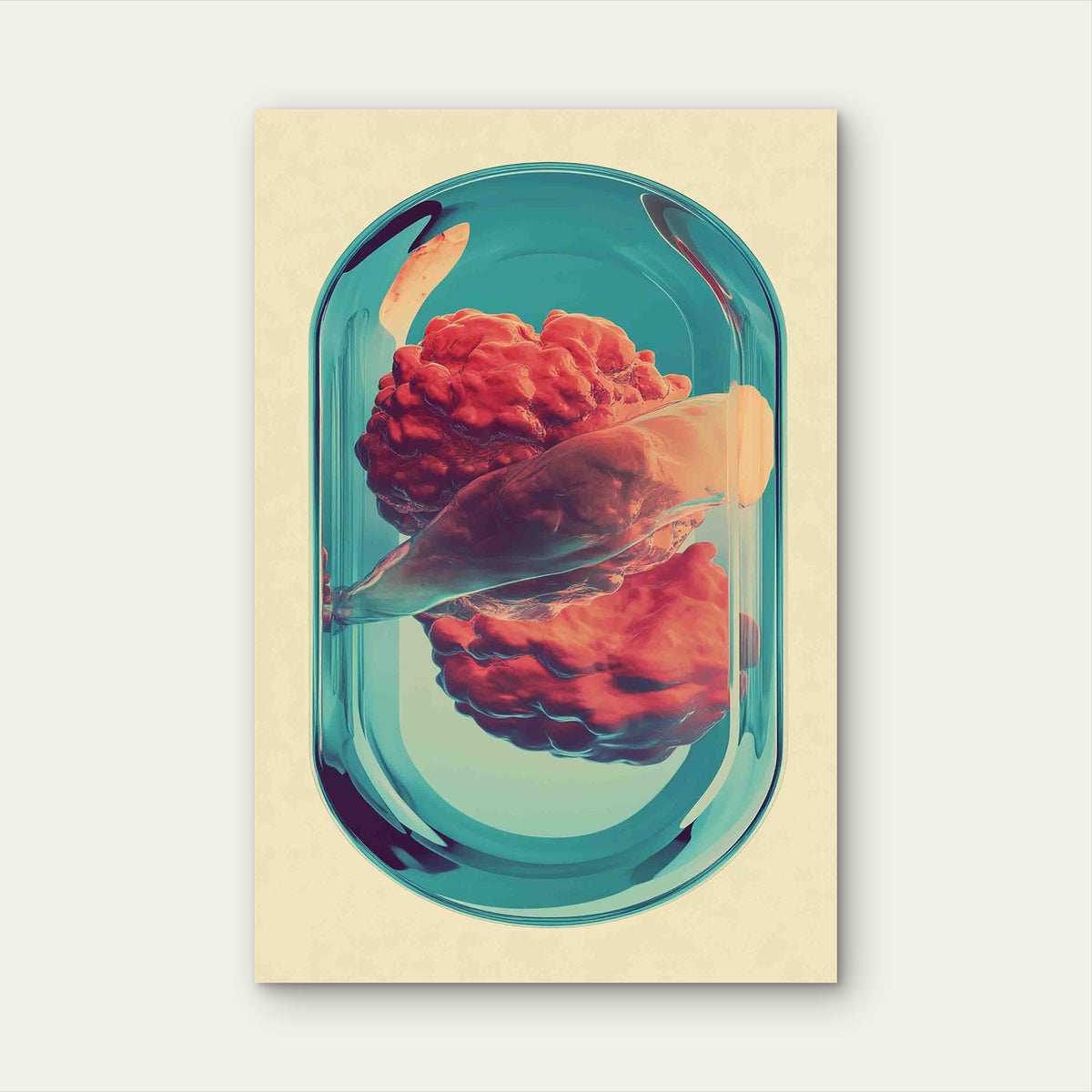 Future of Healing Surreal Anatomy in Glass 40x60cm Metal Print Ready to Hang