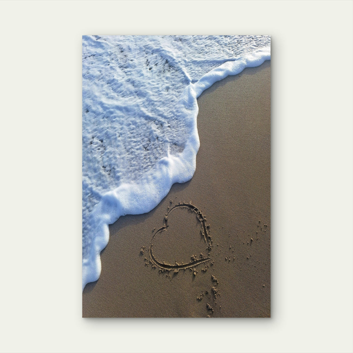 Moment Of A Heart Drawn In The Sand 40x60cm Metal Print Ready to Hang