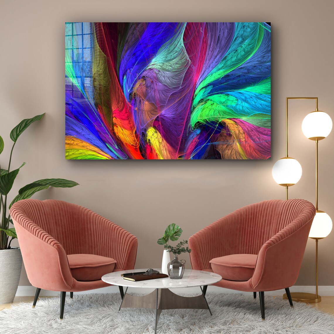 Colorful Neon Abstract UV Direct Aluminum Print Australian Made Quality