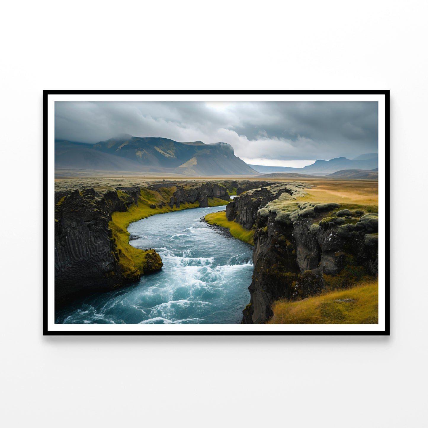 Dramatic Views of Beautiful Icelandic Nature with Mountains Home Decor Premium Quality Poster Print Choose Your Sizes