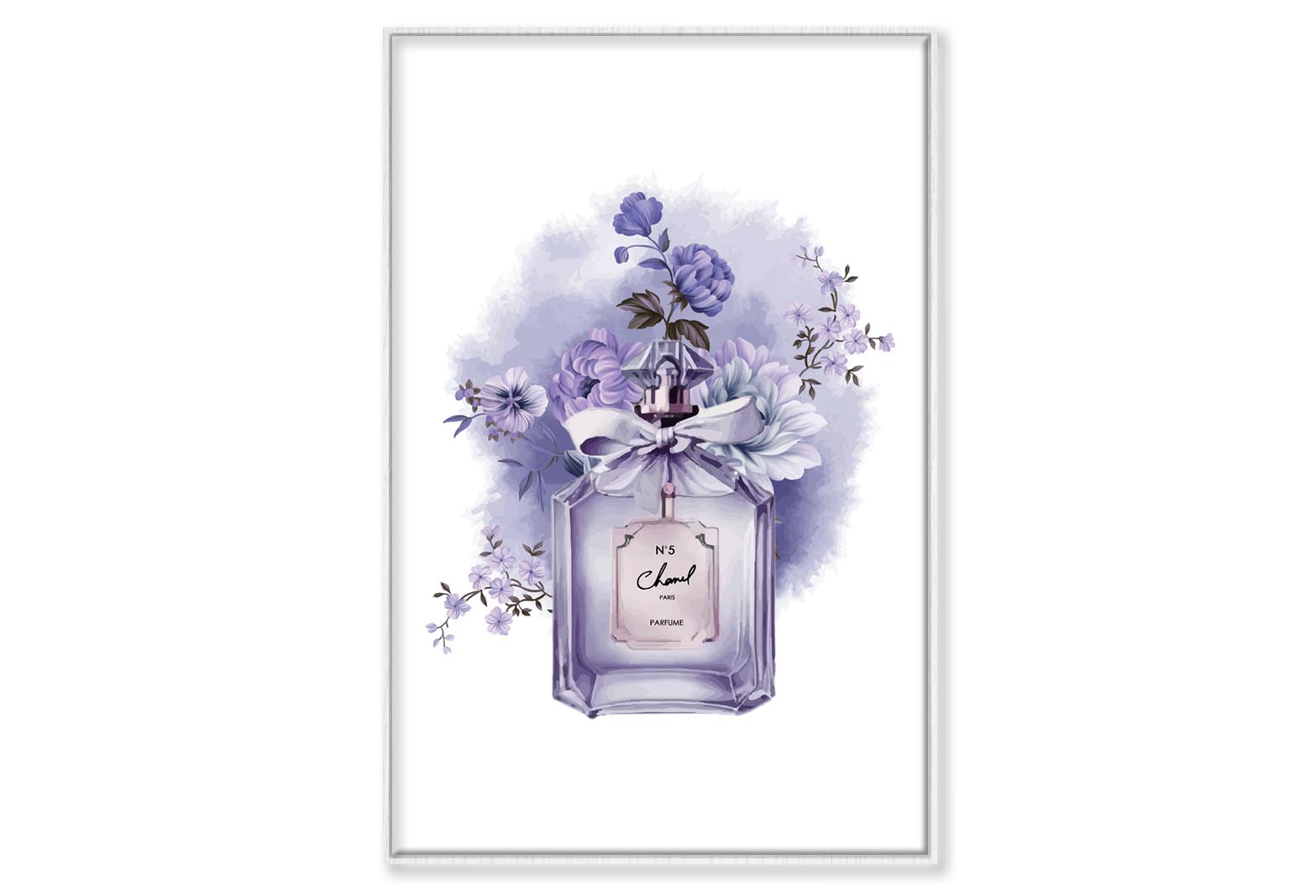 Purple Perfume Wall Art Limited Edition High Quality Print Canvas Box Framed White