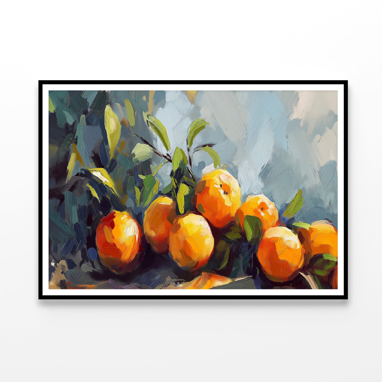 Oranges Oil Paint Drawing Home Decor Premium Quality Poster Print Choose Your Sizes