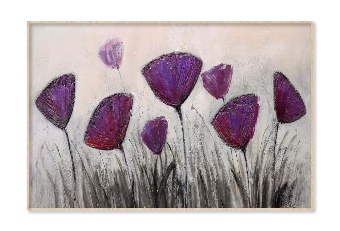 Purple Flower Texture Oil Painting Wall Art Limited Edition High Quality Print