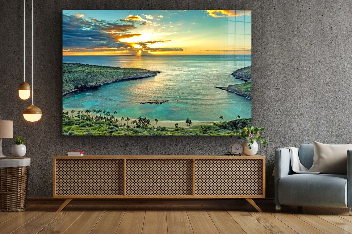 Seaside Sunset View UV Direct Aluminum Print Australian Made Quality