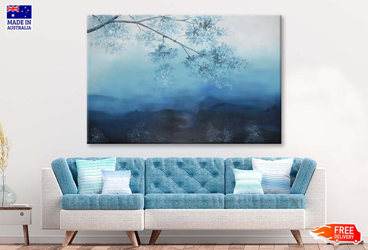 A Picture of Trees, Leaves, Blue Wall Art Limited Edition High Quality Print