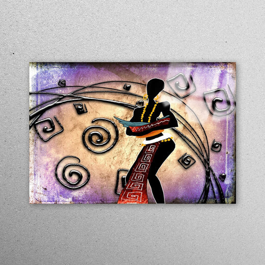 African Woman Abstract Acrylic Glass Print Tempered Glass Wall Art 100% Made in Australia Ready to Hang