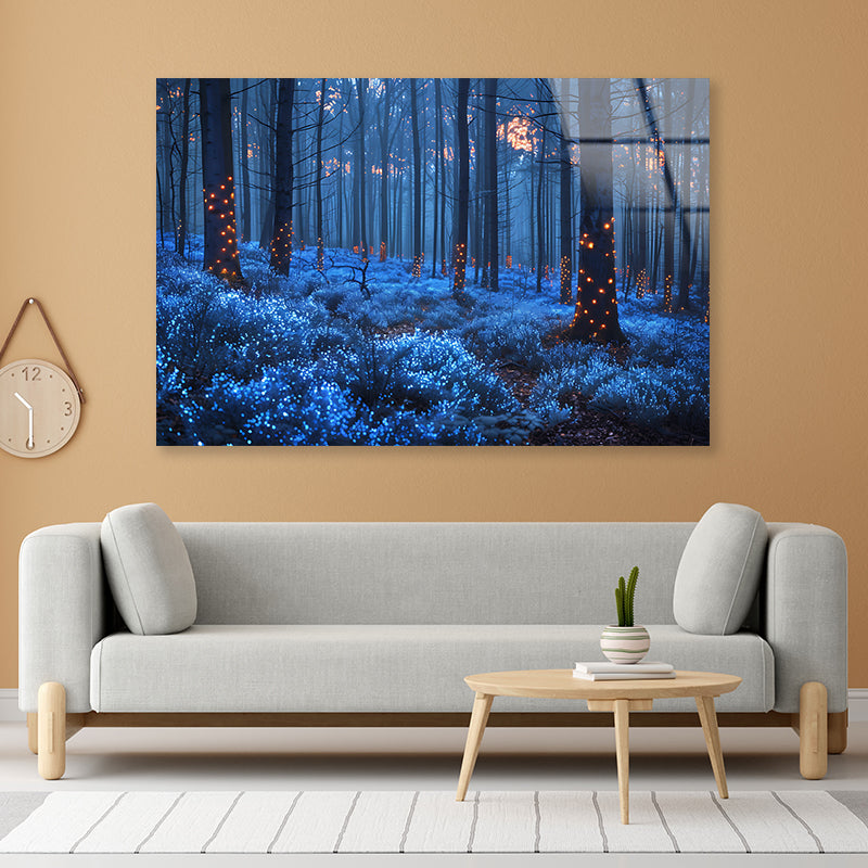 Forest in the Night Acrylic Glass Print Tempered Glass Wall Art 100% Made in Australia Ready to Hang