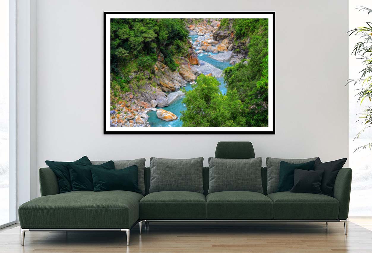 Flowing a Magnificent River Canyon Hualien Taiwan Home Decor Premium Quality Poster Print Choose Your Sizes