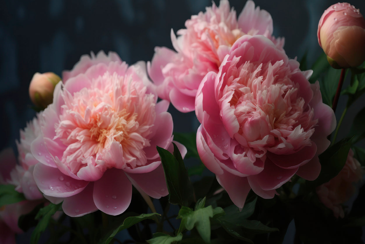 A Vase Filled With Fresh Pink Peonies Print 100% Australian Made