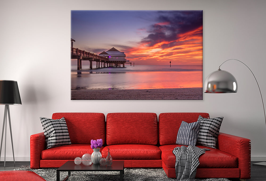 Sunset View from Clearwater Beach Wall Art Decor 100% Australian Made