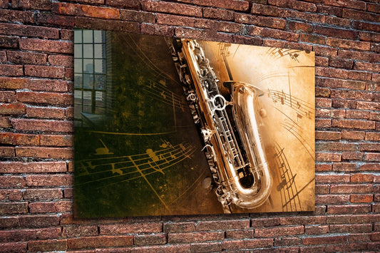 Saxophone Abstract UV Direct Aluminum Print Australian Made Quality