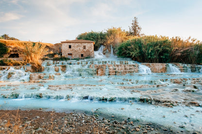 Terme Di Saturnia - Mill Waterfalls, Tuscany, Italy Acrylic Glass Print Tempered Glass Wall Art 100% Made in Australia Ready to Hang