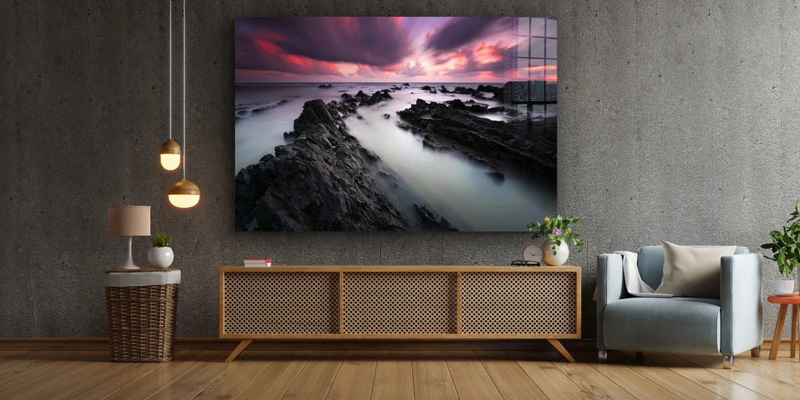 Rocks Beach in Mist UV Direct Aluminum Print Australian Made Quality