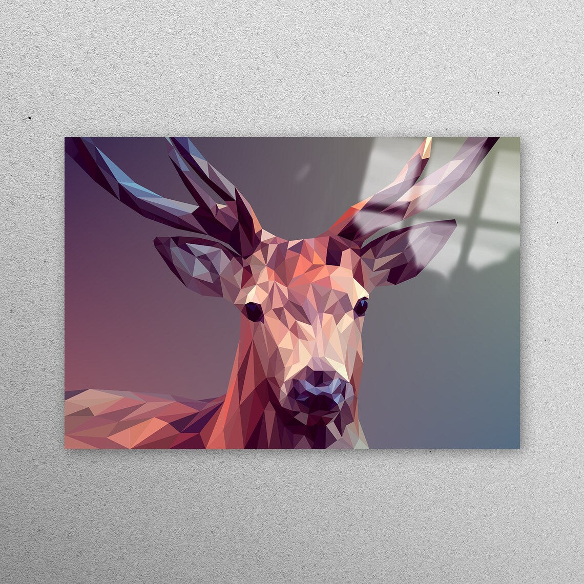 Polygon Deer Abstract Acrylic Glass Print Tempered Glass Wall Art 100% Made in Australia Ready to Hang