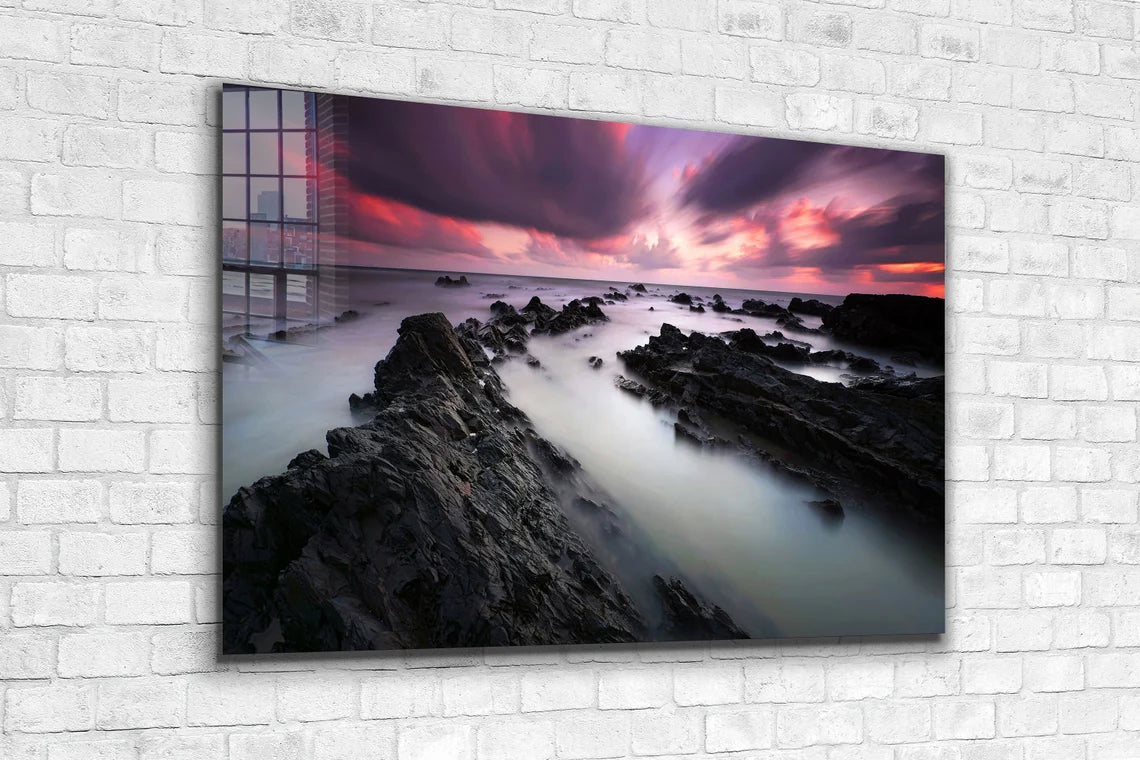 Rocks Beach in Mist UV Direct Aluminum Print Australian Made Quality