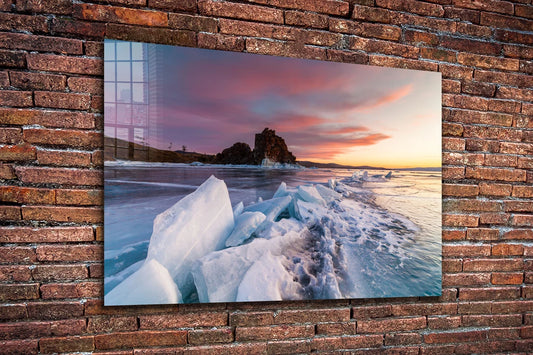 Ocean of Ice Sunset Sky UV Direct Aluminum Print Australian Made Quality