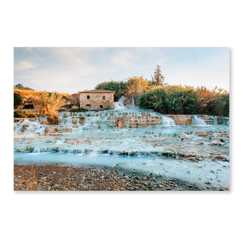 Terme Di Saturnia - Mill Waterfalls, Tuscany, Italy Acrylic Glass Print Tempered Glass Wall Art 100% Made in Australia Ready to Hang