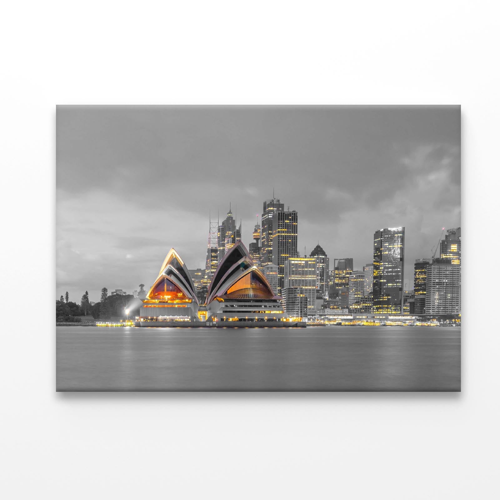 B&W Sydney Skyline in Australia Acrylic Glass Print Tempered Glass Wall Art 100% Made in Australia Ready to Hang