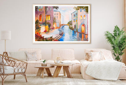 Oil Painting - Canal in Venice, Italy Home Decor Premium Quality Poster Print Choose Your Sizes