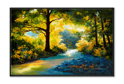 Summer Forest, Meadow With Violets Oil Painting Wall Art Limited Edition High Quality Print Canvas Box Framed Black