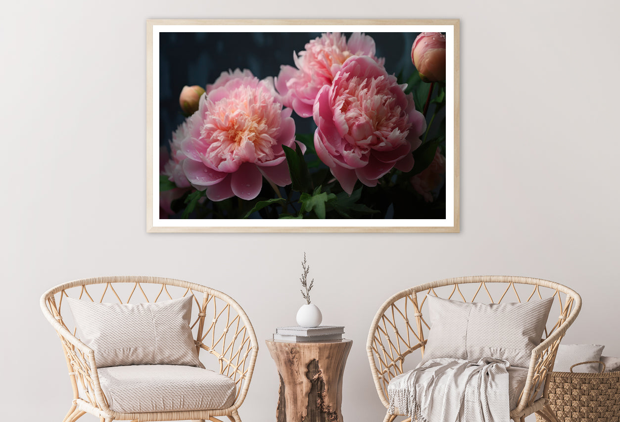 A Vase Filled With Fresh Pink Peonies Home Decor Premium Quality Poster Print Choose Your Sizes