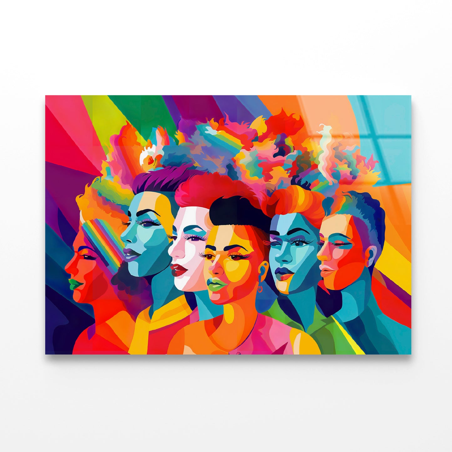 Group of People Modern Art Style Acrylic Glass Print Tempered Glass Wall Art 100% Made in Australia Ready to Hang