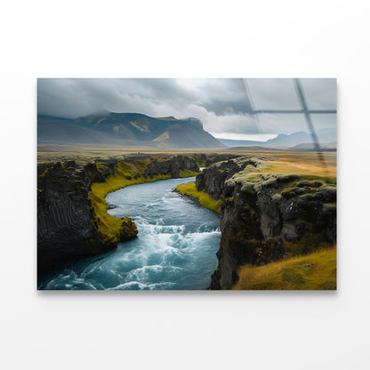 Dramatic Views of Beautiful Icelandic Nature with Mountains Acrylic Glass Print Tempered Glass Wall Art 100% Made in Australia Ready to Hang