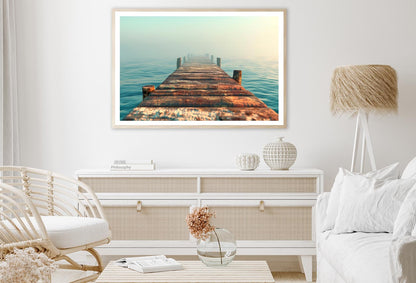 Pier In the Sea Misty View Home Decor Premium Quality Poster Print Choose Your Sizes