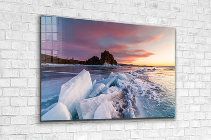 Ocean of Ice Sunset Sky UV Direct Aluminum Print Australian Made Quality