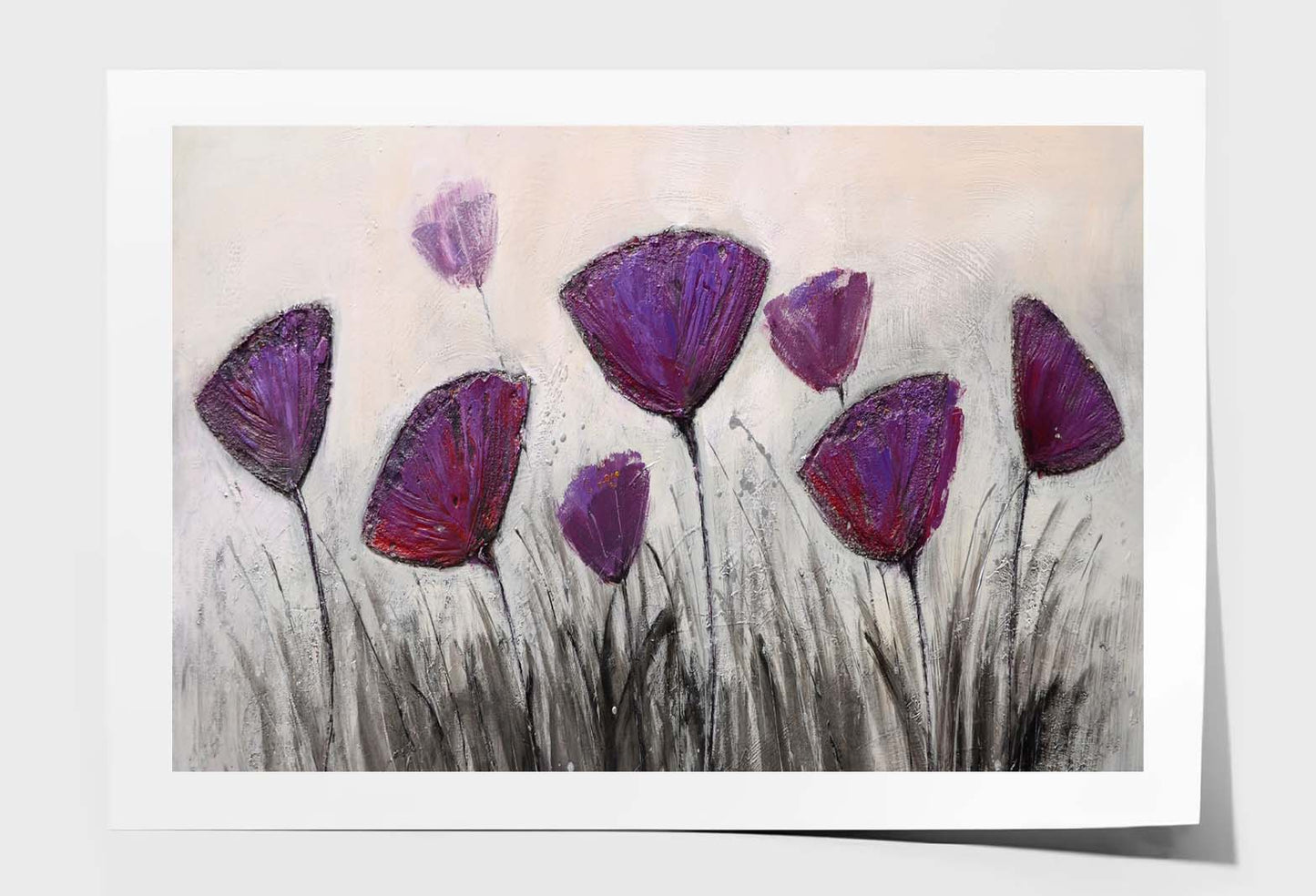 Purple Flower Texture Oil Painting Wall Art Limited Edition High Quality Print