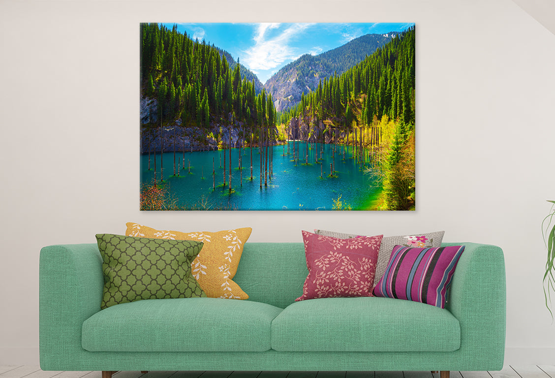 Sunken Forest in Kaindy Lake, Kaz Wall Art Decor 100% Australian Made