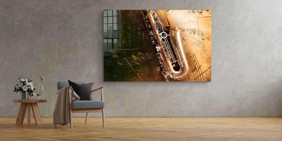 Saxophone Abstract UV Direct Aluminum Print Australian Made Quality