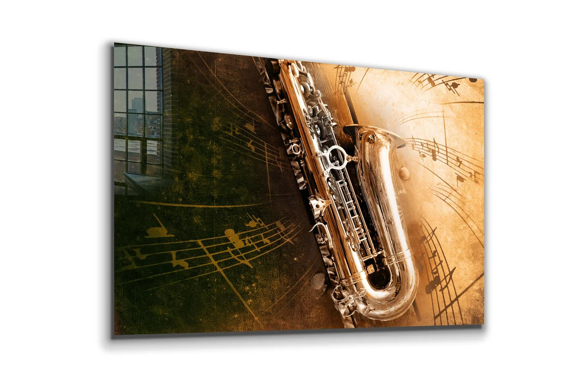 Saxophone Abstract UV Direct Aluminum Print Australian Made Quality