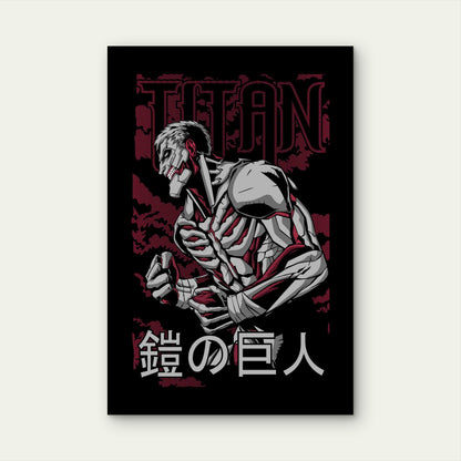Maroon Cyberpunk Mecha 60x90cm Metal Print Ready to Hang