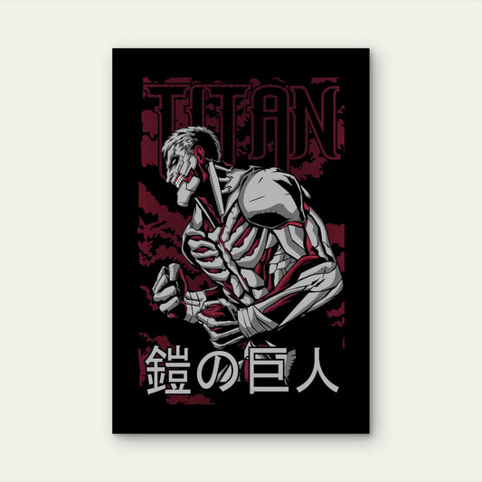 Maroon Cyberpunk Mecha 60x90cm Metal Print Ready to Hang
