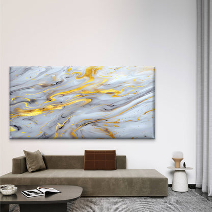 Gold Marble Swirl Texture Wall Art Canvas Office Home Room Framed 120x60cm