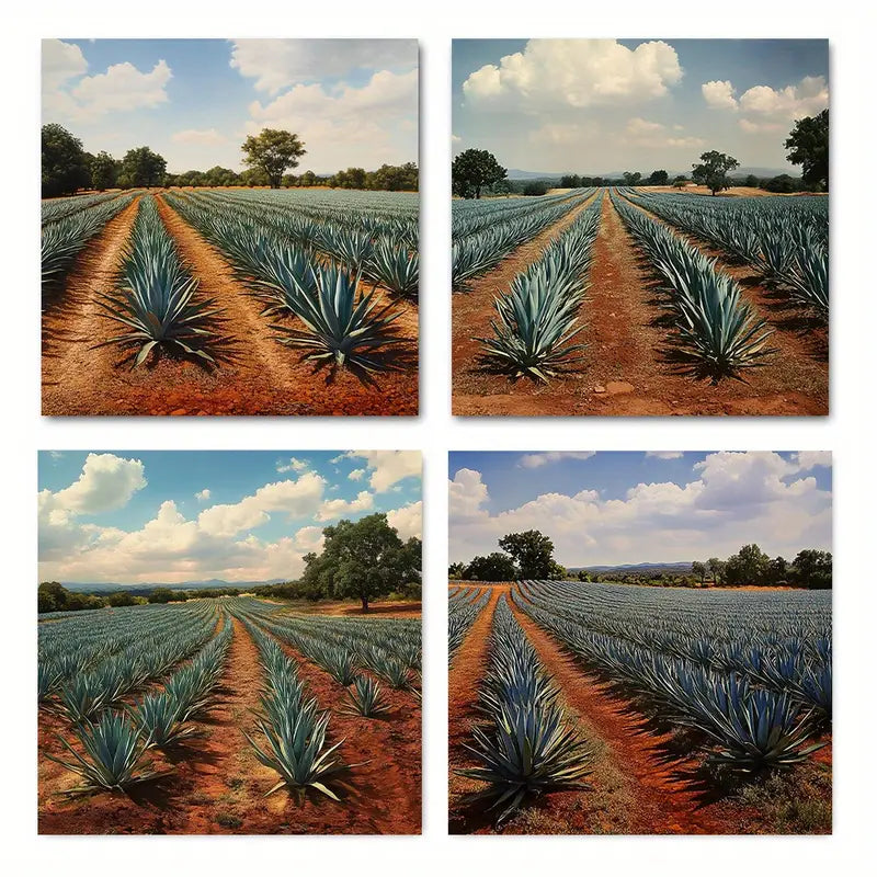 4pcs Tequil Picture Quality Texture Wall Art Canvas Framed