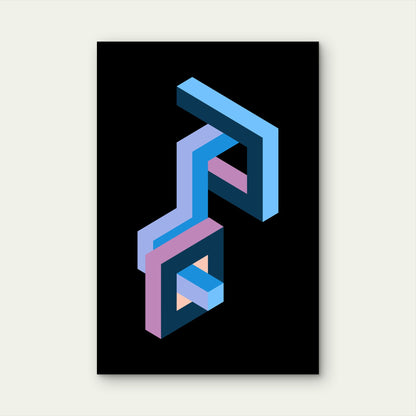 Impossible Object Illustration 40x60cm Metal Print Ready to Hang (Copy)