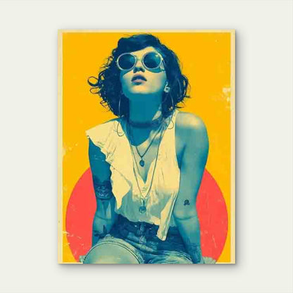 Vintage Stylish Pink Art Metal Print Ready to Hang