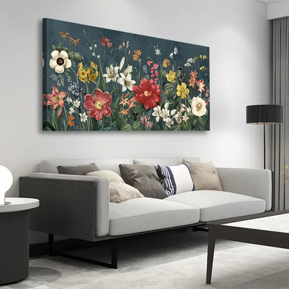 Botanical Colorful Flowers Bouquet Wall Art canvas office home room framed 120x60cm