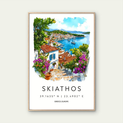 Skiathos Greece Europe Landscape Travel Poster Print Wall Art