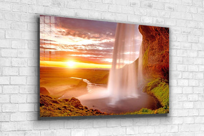 Waterfall & Mountains UV Direct Aluminum Print Australian Made Quality