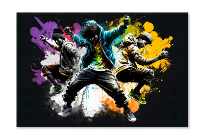 Crazy Hip Hop Dance Oil Painting Wall Art Limited Edition High Quality Print Stretched Canvas None