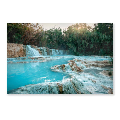 River With a Waterfall in The Middle of It Acrylic Glass Print Tempered Glass Wall Art 100% Made in Australia Ready to Hang