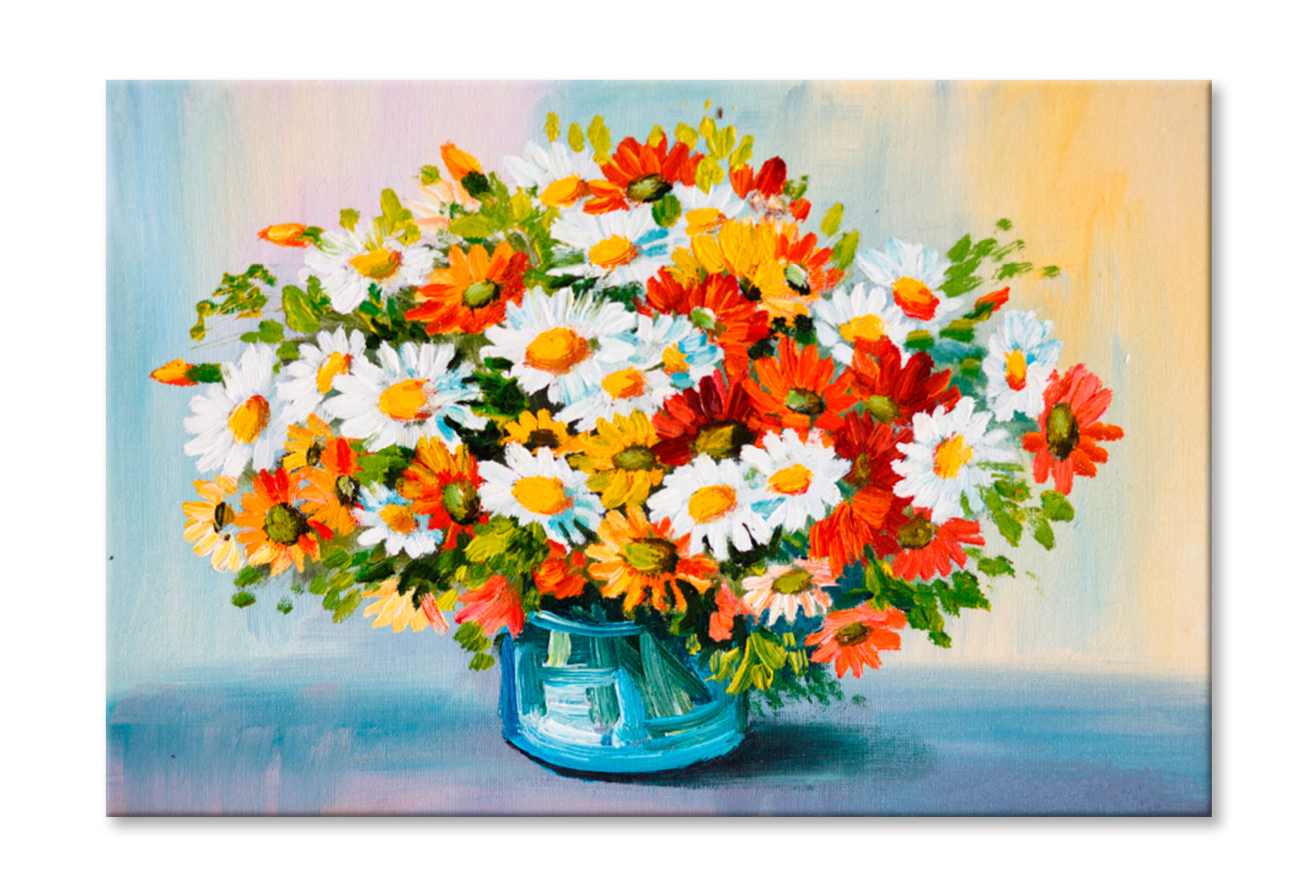 Spring Flowers In A Vase Oil Painting Wall Art Limited Edition High Quality Print Stretched Canvas None