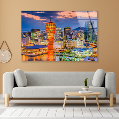 Buildings Of Kobe City in Japan Acrylic Glass Print Tempered Glass Wall Art 100% Made in Australia Ready to Hang